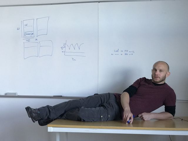 Tommy Norin, after a tough whiteboard session